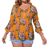 Women&#039;s Ruffled Petal Sleeve Top Women's ruffled petal sleeve top