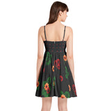 Spaghetti Strap Sleeveless Falred Hem Short Dress