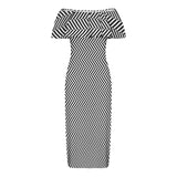 Herringbone Leggings Women's Off Shoulder Ruffle Boat Neck Dress (Model D71)