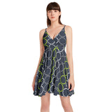 Spaghetti Strap Sleeveless Falred Hem Short Dress