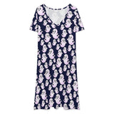 All-Over Print V-Neck Dress Short sleeved dress