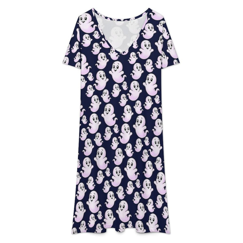 All-Over Print V-Neck Dress Short sleeved dress
