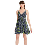 Spaghetti Strap Sleeveless Falred Hem Short Dress