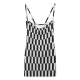 Black and White Bodycon Cami Dress