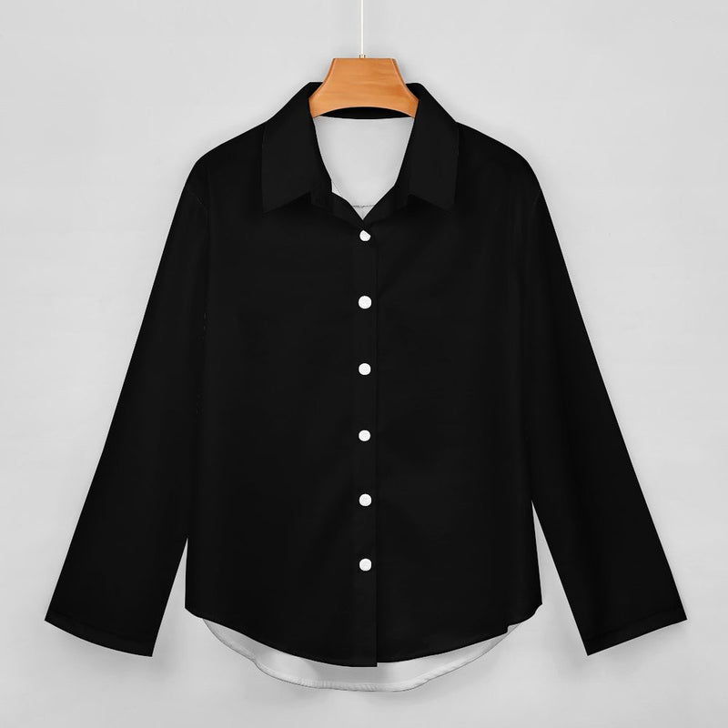 Cropped hem shirt Long Sleeve Blouse