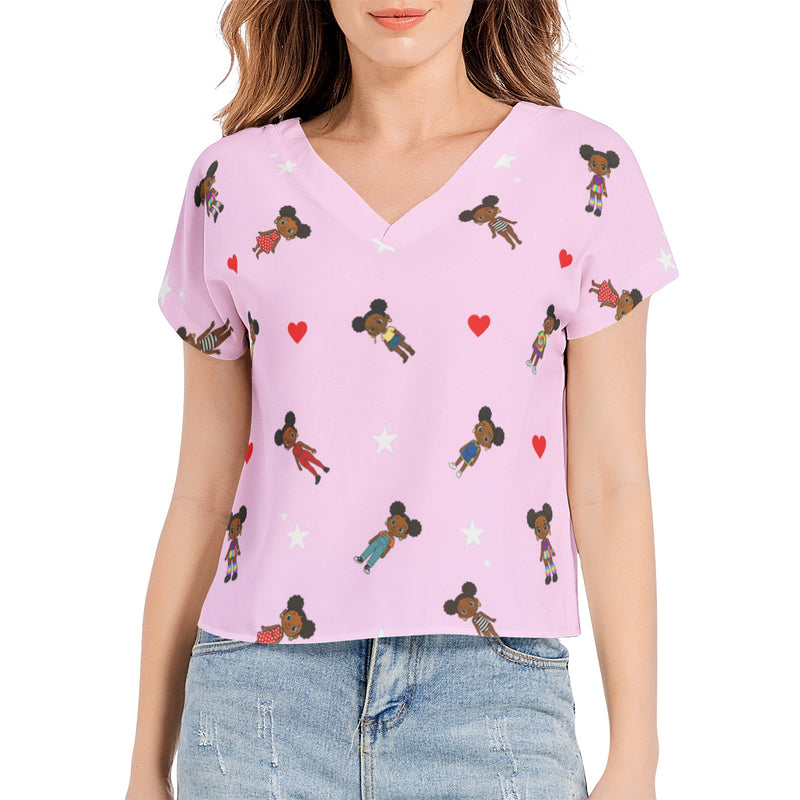 Batwing Sleeve V-Neck Top