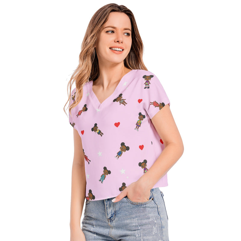 Batwing Sleeve V-Neck Top