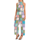 Halter Neck Buckle Belted Jumpsuit