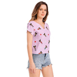 Batwing Sleeve V-Neck Top