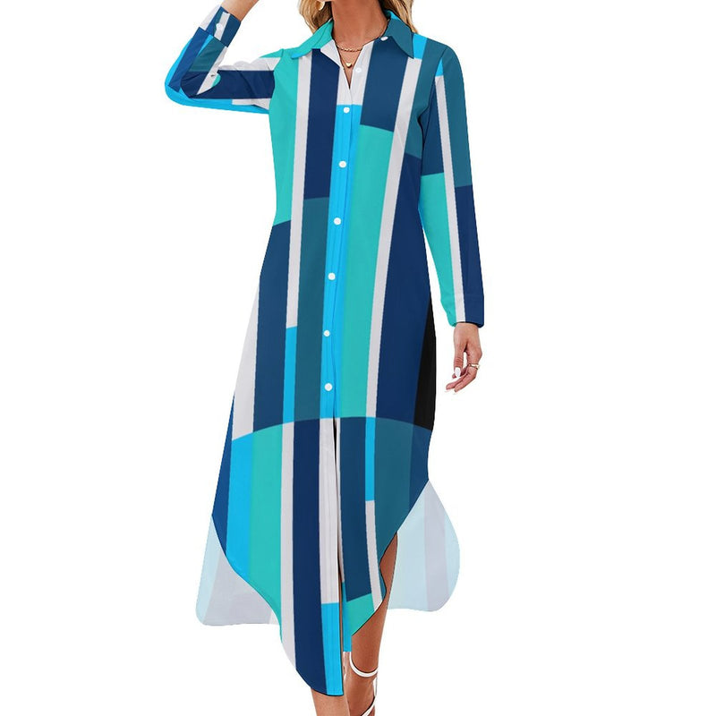Button-Up Long Sleeve Shirt Dress Long sleeved shirt dress
