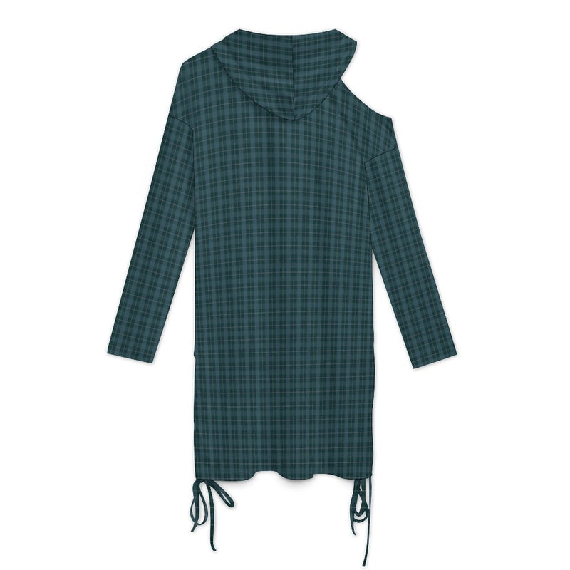 Long sleeved off shoulder skirt Off-Shoulder Hooded Dress