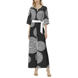 Shephard's Race Dolman Sleeve Belted Wide Leg Jumpsuit