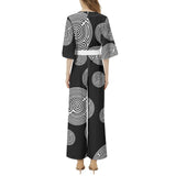 Shephard's Race Dolman Sleeve Belted Wide Leg Jumpsuit