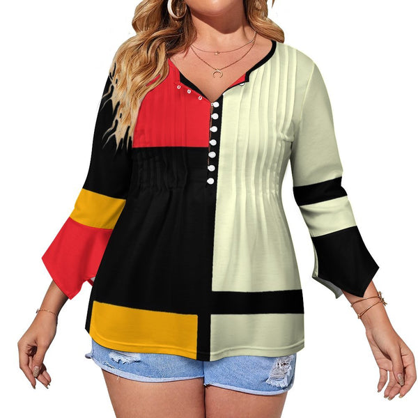 Women&#039;s Ruffled Petal Sleeve Top Women's ruffled petal sleeve top