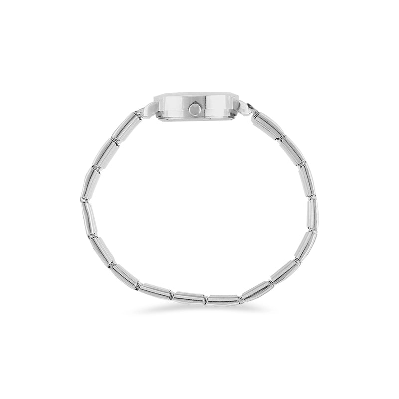 bold black white striped print Women's Italian Charm Watch(Model 107)