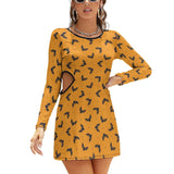 Hollow Slim-Fit Dress Slim dress with hollow waist