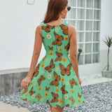 Butterfly Frocks V-Neck Sleeveless Dress