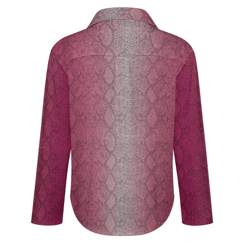 Long Sleeve Blouse (B648) Cropped hem shirt