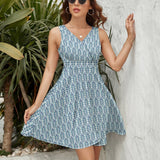 Frocks V-Neck Sleeveless Dress (NZ022)