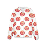grapefruit wheel print Women's Lightweight Sun Protection Hoodie (Model H62)