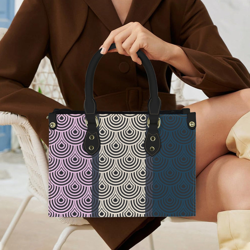 tricolor shell purse print PU Leather Handbag-Small (Model 1747)