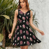 V-Neck Sleeveless Dress (NZ022)  Frocks