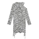 Long sleeved off shoulder skirt Off-Shoulder Hooded Dress
