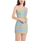 Sleeveless Square Neckline Spaghetti Strap Mini Dress