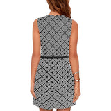 diamond back print 20 Eos Women's Sleeveless Dress (Model D01)
