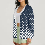 square cascade print copy Women's Lightweight Sun Protection Hoodie (Model H62)