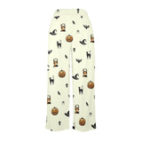 halloween frankenstein print Women's Wide Leg Lounge Pants (Model L77)