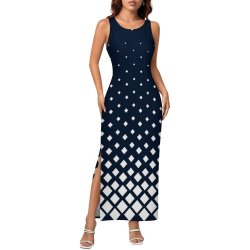 Sleeveless Bodycon Side Slit Long Dress Split cheongsam