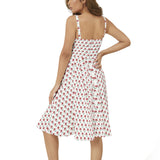 Sleeveless Square Neck Flare Hem Midi Dress