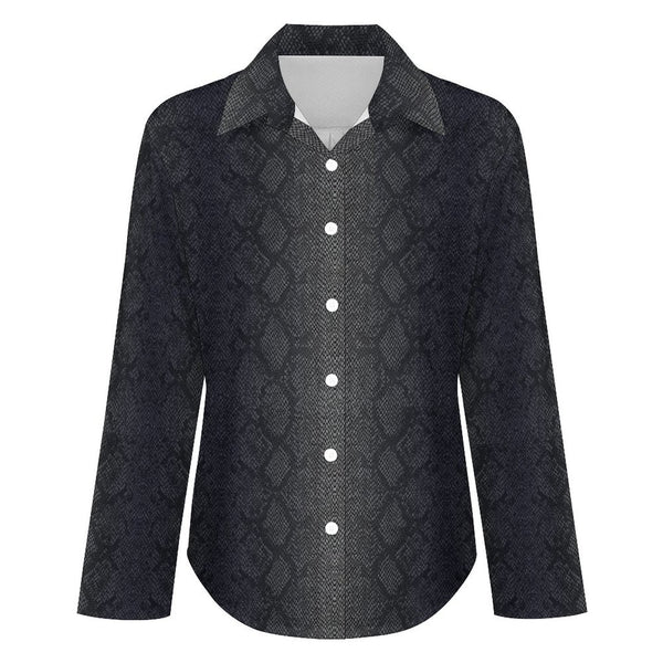 Long Sleeve Blouse (B648) Cropped hem shirt