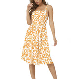 Sleeveless Square Neck Flare Hem Midi Dress