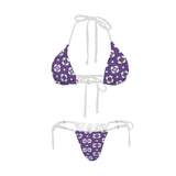 purple matrix print 2 Women's Halter String Bikini Set