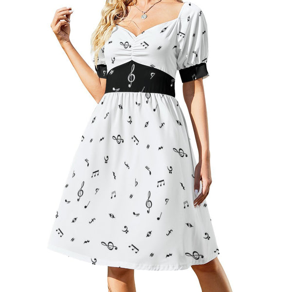 Sweetheart Neck Puff Sleeve Mini Dress (B271) Dress