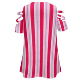 Women&#039;s Off Shoulder Zip V-Neck Tunic BE zip off shoulder top