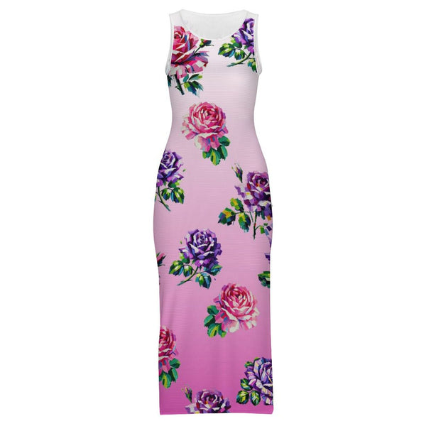 Sleeveless Bodycon Side Slit Long Dress Split cheongsam