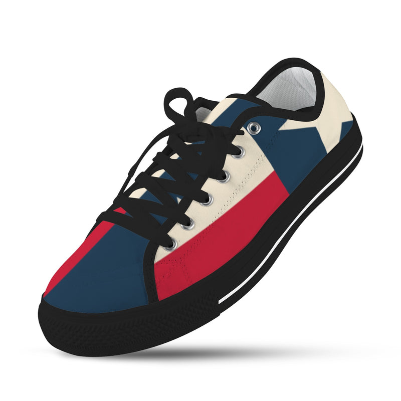 tex flag print 2 Seattle Low Top Men's Shoes (Model 1013-6)