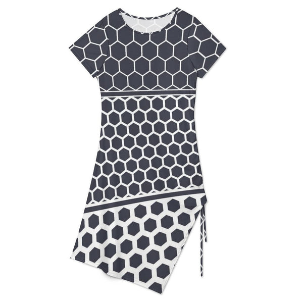 Drawstring Slit Hem Dress Split Dress