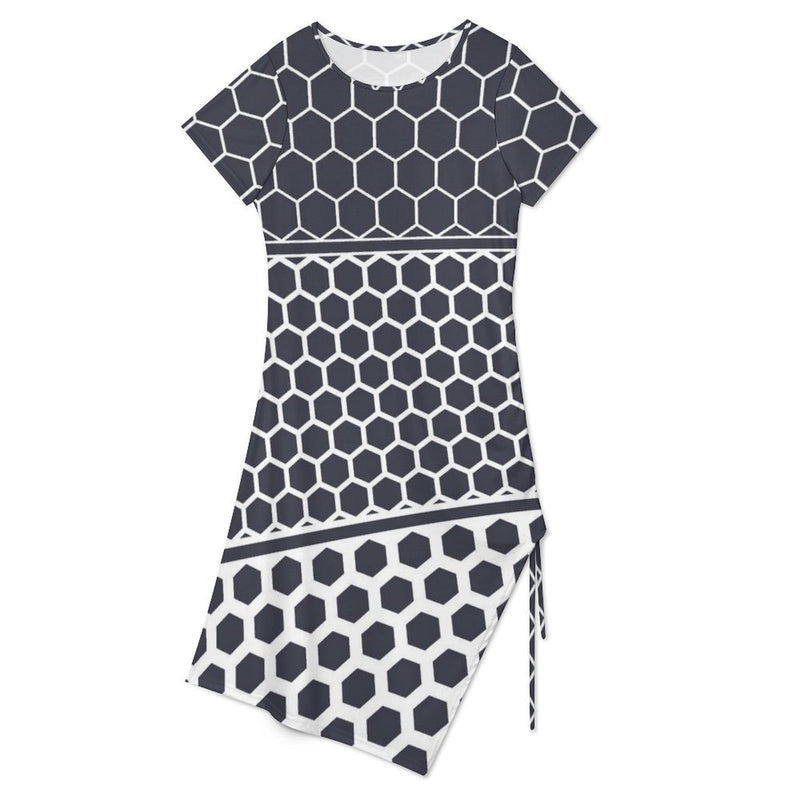 Drawstring Slit Hem Dress Split Dress