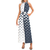 Halter Neck Buckle Belted Jumpsuit