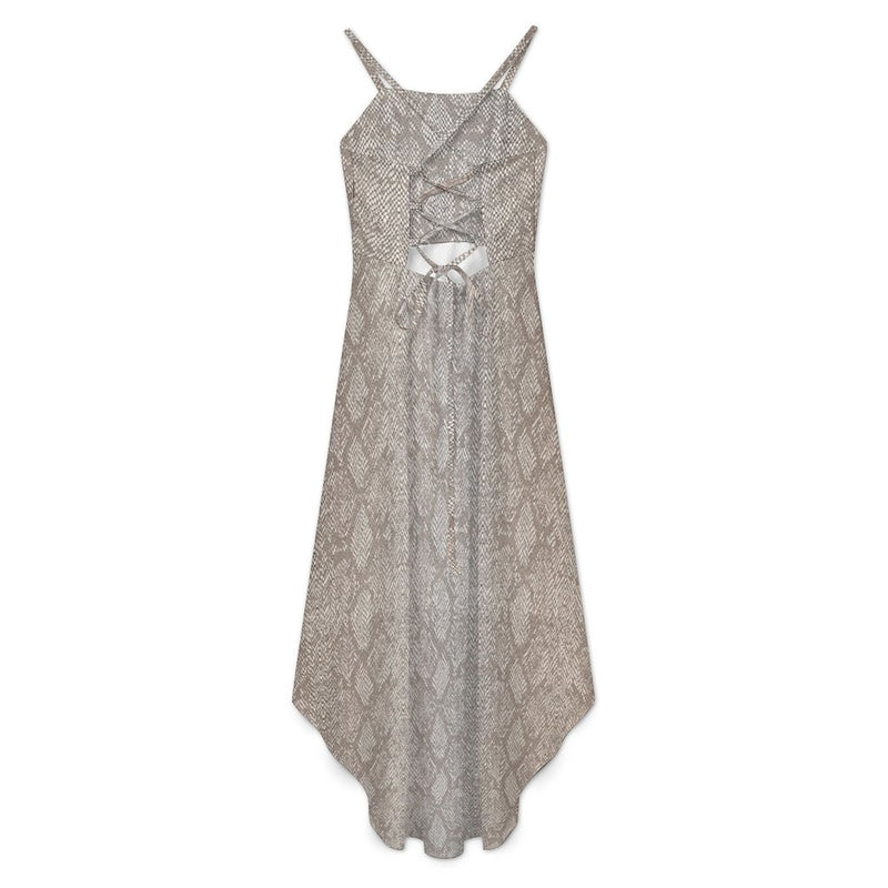 Women&#039;s High-Low Spaghetti Strap Dress Tailcoat skirt