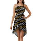 Women&#039;s High-Low Spaghetti Strap Dress Tailcoat skirt