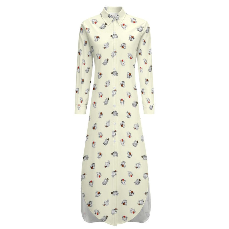 Button-Up Long Sleeve Shirt Dress Long sleeved shirt dress