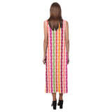 lifesaver colored print Phaedra Sleeveless Open Fork Long Dress (Model D08)