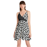 Spaghetti Strap Sleeveless Falred Hem Short Dress