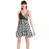 Spaghetti Strap Sleeveless Falred Hem Short Dress