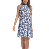 Tie Back Halter Neck Flared Dress